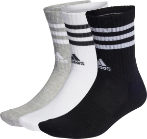 Шкарпетки Adidas 3-STRIPES CUSHIONED CREW 3P білі, сірі, чорні (3 пари) IC1323