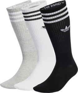 Шкарпетки Adidas SOLID CREW 3P білі, сірі, чорні (3 пари) IU2653