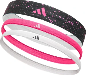 Повязки на голову Adidas HAIRBANDS (GRAPHIC) 3PK белая, розовая, черная (3 штуки) ADAC-16160