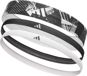Повязки на голову Adidas HAIRBANDS (GRAPHIC) 3PK белая, черные (3 штуки) ADAC-16161