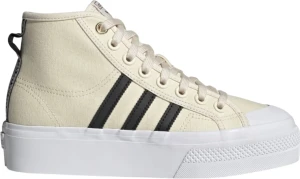 Кеди жіночі Adidas NIZZA PLATFORM MID бежево-чорні H00641