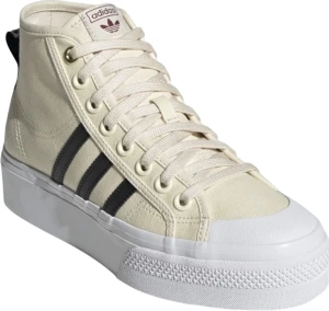 Кеди жіночі Adidas NIZZA PLATFORM MID бежево-чорні H00641