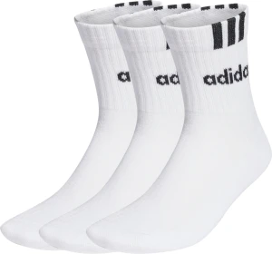 Носки Adidas 3-STRIPES LINEAR HALF-CREW CUSHIONED 3P белые (3 пары) HT3437