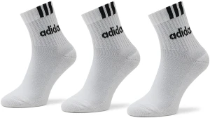 Носки Adidas 3-STRIPES LINEAR HALF-CREW CUSHIONED 3P белые (3 пары) HT3437