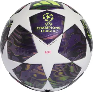 Футбольний м'яч Adidas UEFA CHAMPIONS LEAGUE FINAL LEAGUE BOX 26 BUDAPEST біло-фіолетово-лаймовий Розмір 4 JX9101