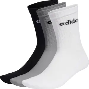Шкарпетки Adidas LINEAR CREW CUSHIONED 3P білі, сірі, чорні (3 пари) IC1302