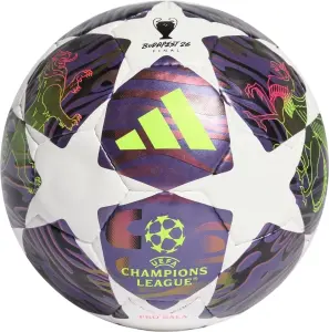 Футзальний м'яч Adidas UEFA CHAMPIONS LEAGUE FINAL PRO SALA біло-фіолетово-лаймовий Розмір 4 JX9102