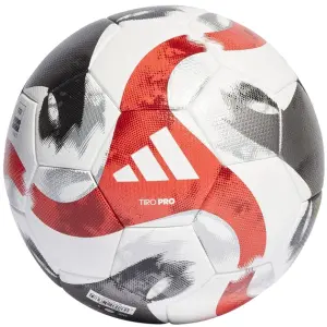 Футбольный мяч Adidas TIRO PRO бело-черно-серебряно-красный Размер 5HT2428