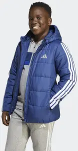 Куртка утеплена дитяча Adidas ESSENTIALS 3-STRIPES PADDED KIDS темно-синьо-біла JL7403