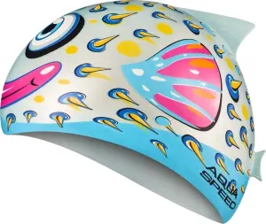 Шапочка для плавання дитяча Aqua Speed ZOO FISH сіро-блакитно-рожево-жовта 115-02-fish