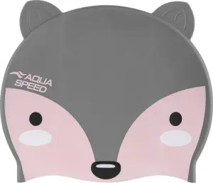 Шапочка для плавання дитяча Aqua Speed ZOO FOX сіро-світло-рожева 115-26