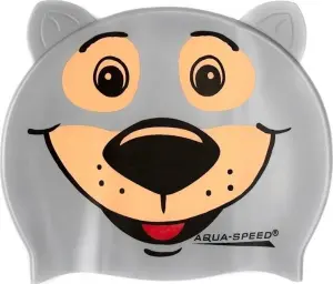 Шапочка для плавання дитяча Aqua Speed ZOO BEAR сіро-бежева 115-bear