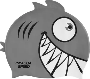 Шапочка для плавання дитяча Aqua Speed ZOO PIRANA сіро-біла 246-26