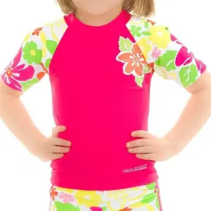 Футболка для плавання дитяча Aqua Speed ​​T-SHIRT FLOWER рожево-біла 374