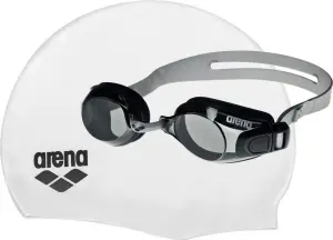 Набір для плавання (окуляри та шапочка) Arena POOL SET біло-чорно-сірий 92422-055