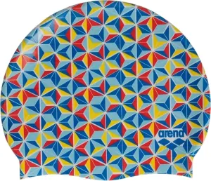 Шапочка для плавання дитяча Arena PRINT JR блакитно-синьо-червоно-жовта 94171-236