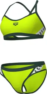 Купальник жіночий Arena ICONS BIKINI CROSS BACK SOLID лаймово-темно-зелено-білий 005037-660