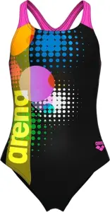 Купальник злитий дитячий Arena DOTS SWIMSUIT SWIM PRO BACK чорно-рожево-жовтий 010745-559