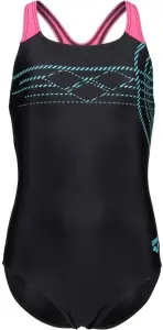 Купальник злитий дитячий Arena SUNRISE SWIMSUIT SWIM PRO BACK чорно-рожево-бірюзовий 010762-590
