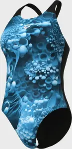 Купальник злитий жіночий Arena BLUE FLOWERS SWIMSUIT V BACK синьо-чорний 009027-850
