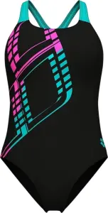 Купальник жіночий Arena GRAPHIC SWIMSUIT SWIM PRO L чорно-бірюзово-рожевий 010809-580