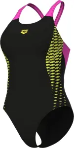 Купальник злитий жіночий Arena OPENINGS SWIMSUIT V BACK LB чорно-рожево-жовтий 008063-590