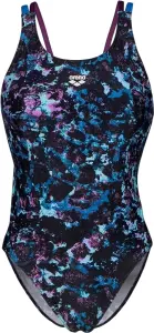 Купальник злитий жіночий Arena ROCKIN SWIMSUIT SWIM TECH чорно-синьо-фіолетовий 008159-889