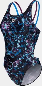 Купальник злитий жіночий Arena ROCKIN SWIMSUIT SWIM TECH чорно-синьо-фіолетовий 008159-889