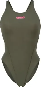 Купальник злитий жіночий Arena TEAM SWIMSUIT SWIM TECH SOLID темно-зелено-рожевий 004763-609