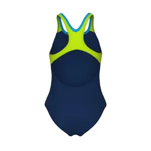 Купальник злитий дитячий Arena PAINT SWIMSUIT SWIM PRO BACK темно-синьо-салатовий 011751-760