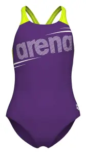 Купальник злитий дитячий Arena BOLD SWIMSUIT V BACK фіолетово-салатовий 011755-960