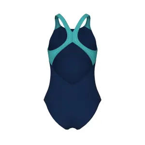 Купальник злитий дитячий Arena PAINTERLY SWIMSUIT V BACK темно-синьо-бірюзовий 011756-780