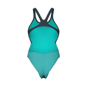 Купальник злитий жіночий Arena TEAM SWIMSUIT SWIM TECH SOLID темно-сіро-бірюзовий 004763-580