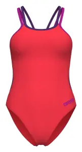 Купальник злитий жіночий Arena SOLID SWIMSUIT DOUBLE CROSS BACK коралово-фіолетовий 011595-499