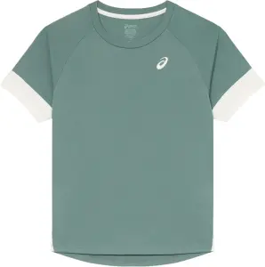 Футболка для тенісу дитяча Asics GIRLS TENNIS SS TOP зелено-молочна 2044A045-400