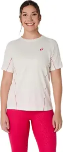 Футболка для тенісу жіноча Asics GAME ALL OVER PRINT SS TOP бежево-рожева 2042A385-100