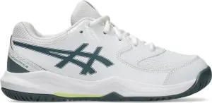 Кросівки тенісні дитячі Asics GEL-DEDICATE 8 біло-темно-сіро-лимонні 1044A077-108