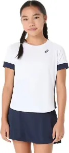 Футболка для тенісу дитяча Asics GIRLS TENNIS SS TOP біло-темно-синя 2044A045-101