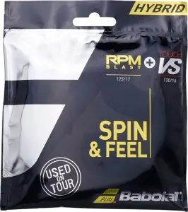 Струна для ракеток для тенісу Babolat HYBRID RPM BLAST 1,25MM + TOUCH VS 1,30MM чорна (2 по 6 метрів) 281037-105