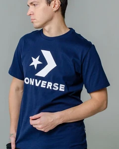 Футболка Converse Star Chevron Tee темно-синя 10018568-467