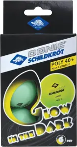 Набір м'ячів для настільного тенісу Donic GLOW IN THE DARK POLY 40+ зелений (6 штук) 608507