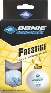 Набір м'ячів для настільного тенісу Donic PRESTIGE 2* 40+ білий (6 штук) 658021