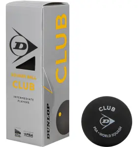 Набір м’ячів для сквошу Dunlop CLUB чорний (3 штуки) 701125CB