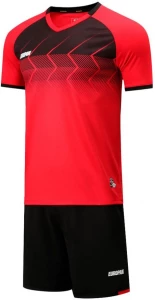Комплект футбольной формы Europaw 029 SLAVA красно-черный europaw631