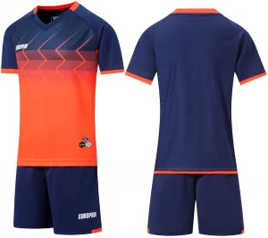 Комплект футбольной формы Europaw 029 SLAVA оранжево-темно-синий europaw632