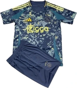 Футбольна форма дитяча Аякс (Ajax) 2024-2025 виїзна димчасто-синьо-жовта F0005