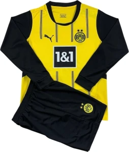 Футбольна форма з довгим рукавом дитяча Боруссія Дортмунд (Borussia Dortmund) 2024-2025 домашня жовто-чорна F0015