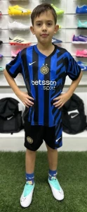 Футбольна форма дитяча Інтер (Inter Milan) 2024-2025 домашня синьо-чорна F0019