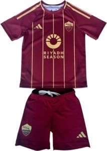 Футбольна форма дитяча Рома (Roma) 2024-2025 домашня бордово-золота F0038