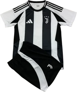 Футбольна форма дитяча Ювентус (Juventus) 2024-2025 домашня чорно-біла F0041